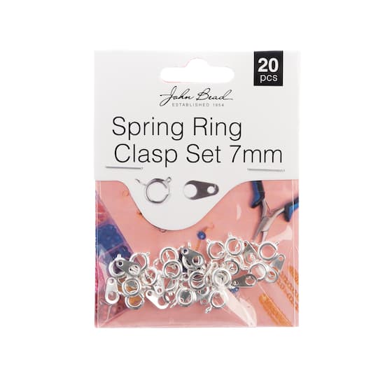 John Bead Must Have Findings 7mm Spring Ring Set